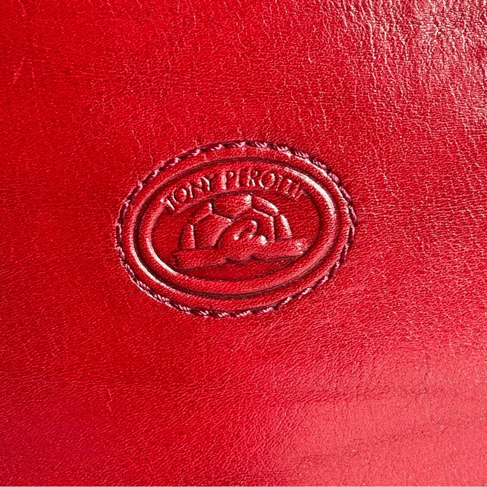 Classic Ladies Tony Perotti Briefcase, Laptop Bag. Red Leather. Gently Used. - Picture 6 of 15